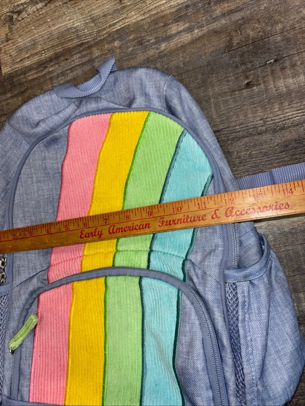 Pottery Barn Kids Mackenzie Rainbow Corduroy Appliqué Backpack